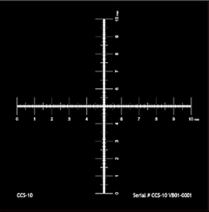 CCS-10 Micro-Tec 10mm scala incrociata, 0,01mm div., Si / Cr, opaco