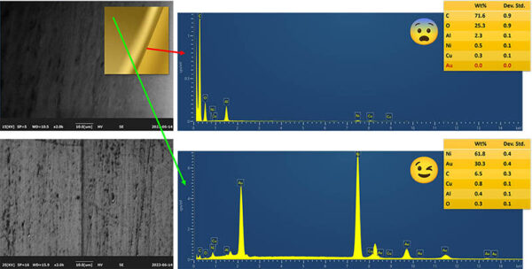 sem, eds, edx, errori con eds, microanalisi a dispersione di energia, microscopia elettronica, microscopio elettronico, sem, tem