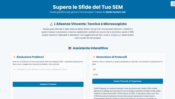 microscopia elettronica, supporto ai microscopisti, sem, microscopio elettronico a scansione