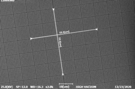 SEM, microscopio elettronico, microscopio elettronico a scansione, standard di calibrazione